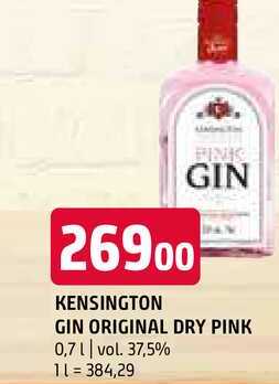 Kensington gin original dry pink 0,7l vol. 37,5%