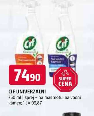 Cif univerzální 750 ml sprej na mastnotu, na vodní kámen