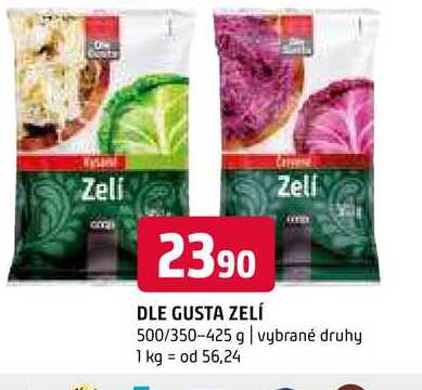 Dle gusta zelí 500/350-425 g vybrané druhy 