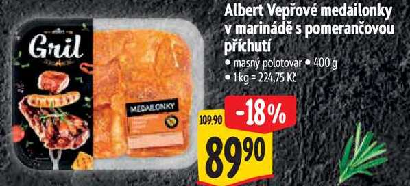 Albert Vepřové medailonky v marinádě s pomerančovou příchutí, 400 g