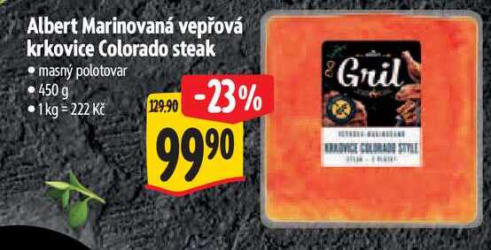 Albert Marinovaná vepřová krkovice Colorado steak, 450 g