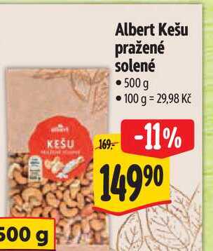 Albert Kešu pražené solené, 500 g 