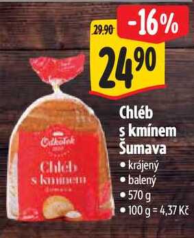 Chléb s kmínem Šumava, 570 g