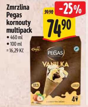 Zmrzlina Pegas kornouty multipack, 460 ml 