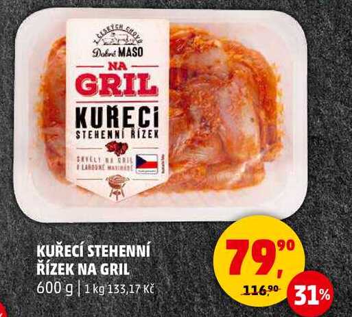 KUŘECÍ STEHENNÍ ŘÍZEK NA GRIL, 600 g 
