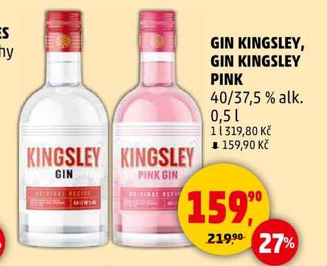 GIN KINGSLEY PINK 40/37,5 % alk., 0,5 l