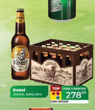 Kozel 20x0,SL světlý sklo 