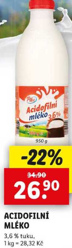 ACIDOFILNÍ MLÉKO, 950 g