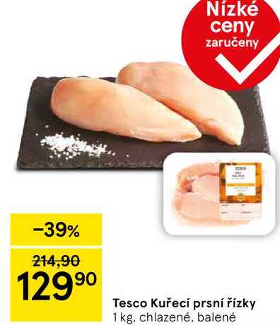 Tesco Kuřecí prsní řízky, 1 kg