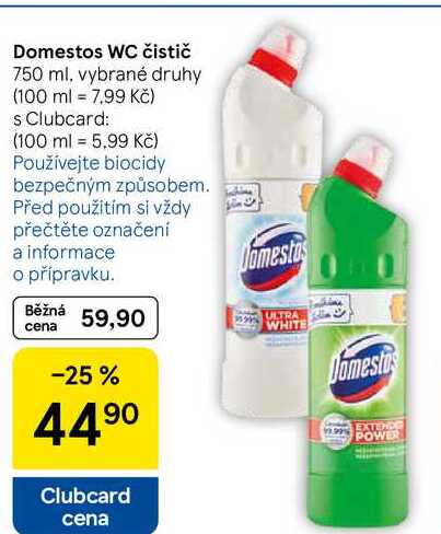 Domestos WC čistič, 750 ml 