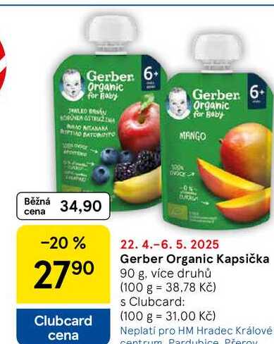 Gerber Organic Kapsička, 90 g, více druhů 