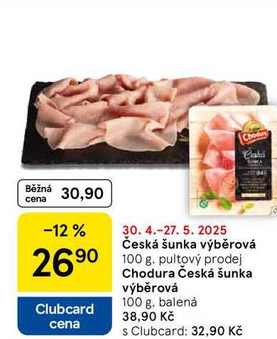 Česká šunka výběrová, 100 g 