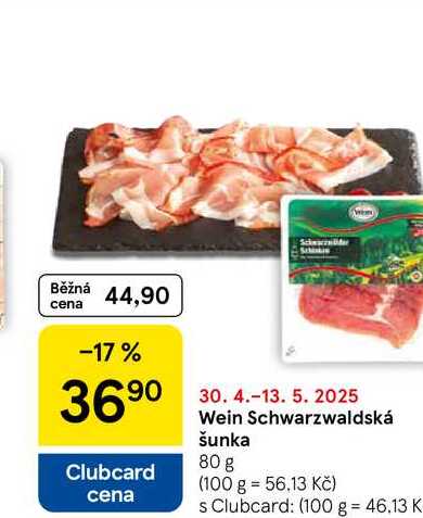 Wein Schwarzwaldská šunka, 80 g  