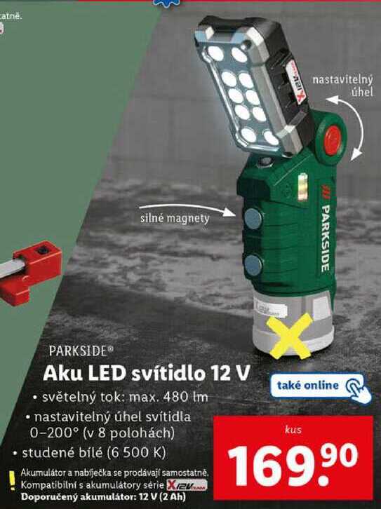 Aku LED svítidlo 12 V 