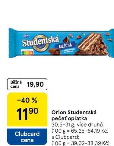 Orion Studentská pečeť oplatka, 30.5-31 g, více druhů 