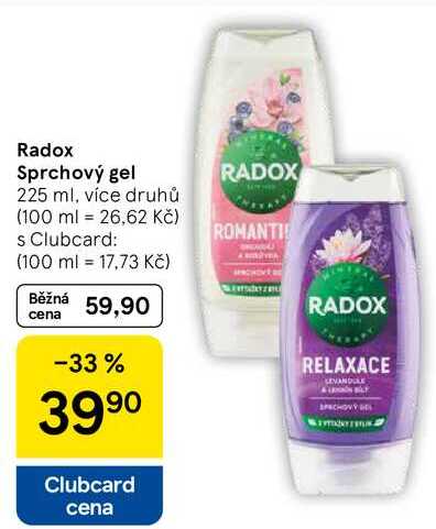 Radox Sprchový gel, 225 ml, více druhů 