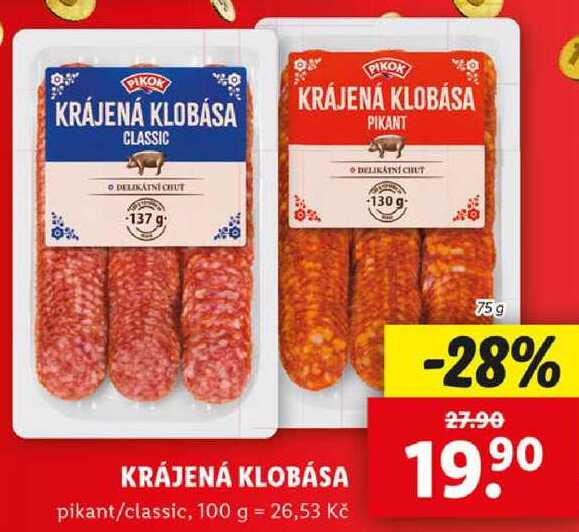 KRÁJENÁ KLOBÁSA, 75 g