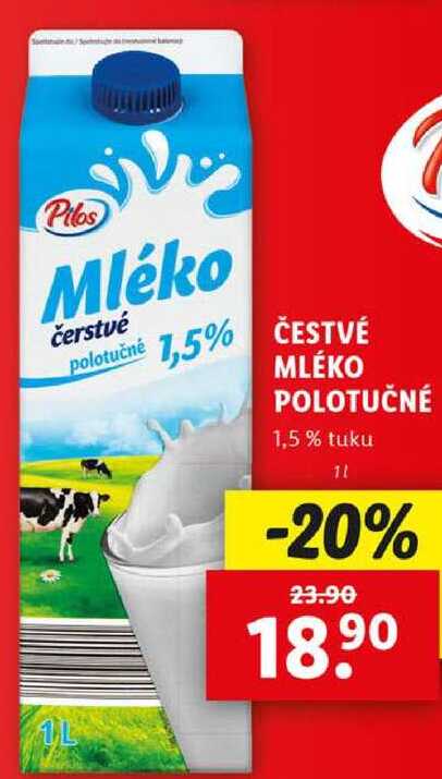 ČESTVÉ MLÉKO POLOTUČNÉ, 1 l
