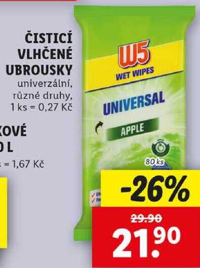 ČISTICÍ VLHČENÉ UBROUSKY, 80 ks