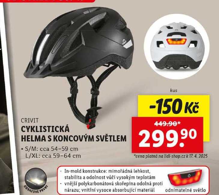 CYKLISTICKÁ HELMA S KONCOVÝM SVĚTLEM 