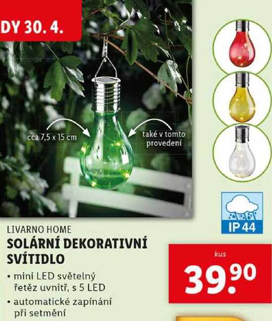SOLÁRNÍ DEKORATIVNÍ SVÍTIDLO