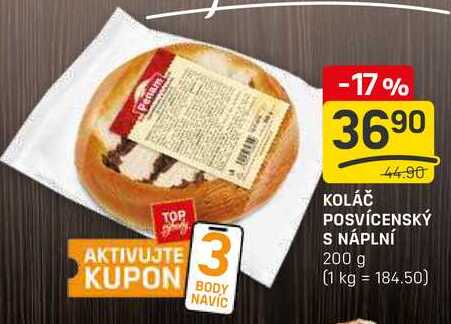 KOLÁČ POSVÍCENSKÝ S NÁPLNÍ 200 g 