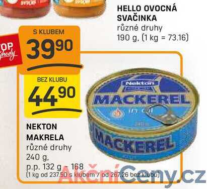 NEKTON MAKRELA různé druhy 240 g. p.p. 132 g  