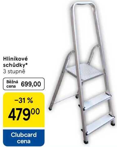 Hliníkové schůdky, 3 stupně 