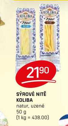 SÝROVÉ NITĚ KOLIBA natur, uzené 50 g