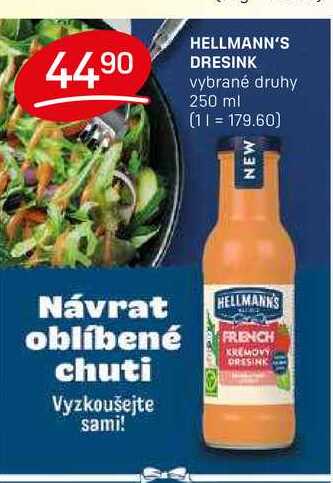 Hellmann's dresink 250ml, vybrané druhy