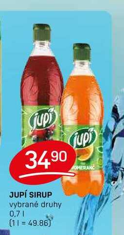 JUPÍ SIRUP vybrané druhy 0,7l