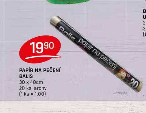 PAPÍR NA PEČENÍ BALIS 30 x 40cm 20 ks, archy