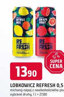 LOBKOWICZ REFRESH 0,5l míchaný nápoj 