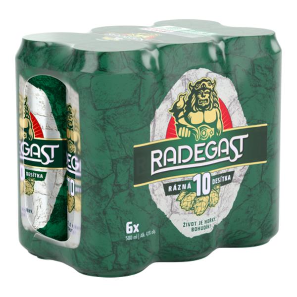 Radegast Rázná 10, světlé výčepní, plech 6x500ml