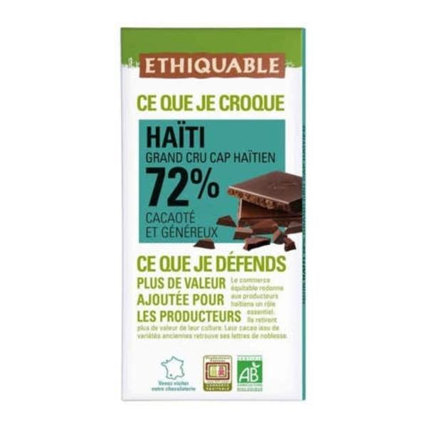 Ethiquable BIO Hořká čokoláda 72% Haiti