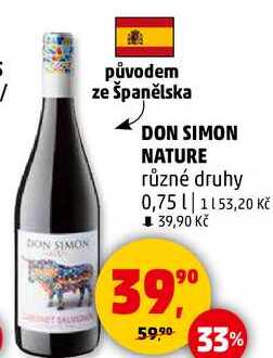 DON SIMON NATURE různé druhy, 0,75 l