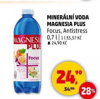 MINERÁLNÍ VODA MAGNESIA PLUS Focus, 0,7 l 