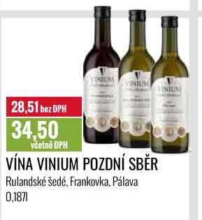 VÍNA VINIUM POZDNÍ SBĚR 0,187l