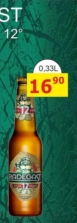 Radegast Ryze hořká 12 pivo světlý ležák 0,33l