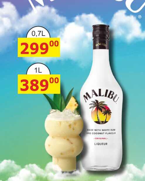 Malibu Original likér na bázi rumu s kokosovou příchutí 1l