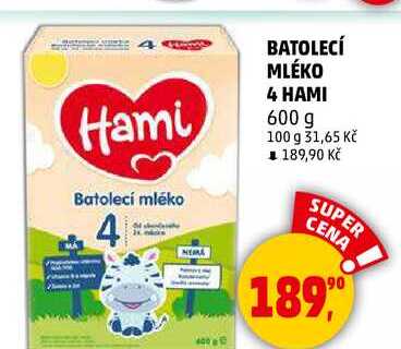 BATOLECÍ MLÉKO 4 HAMI, 600 g 
