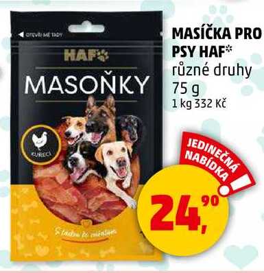 MASÍČKA PRO PSY HAF různé druhy, 75 g  