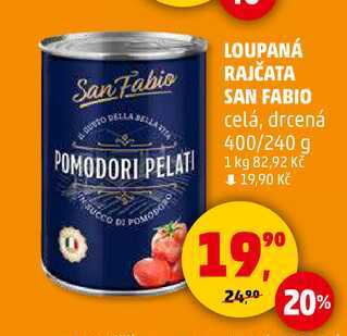 LOUPANÁ RAJČATA SAN FABIO celá, drcená, 400/240 g 