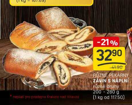ZÁVIN S NÁPLNÍ různé druhy 200-280 g 