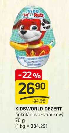 KIDSWORLD DEZERT čokoládovo-vanilkový 70 g