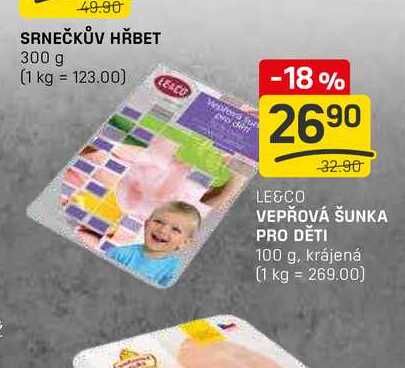 VEPŘOVÁ ŠUNKA PRO DĚTI 100g