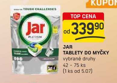 JAR TABLETY DO MYČKY vybrané druhy 42 - 75 ks