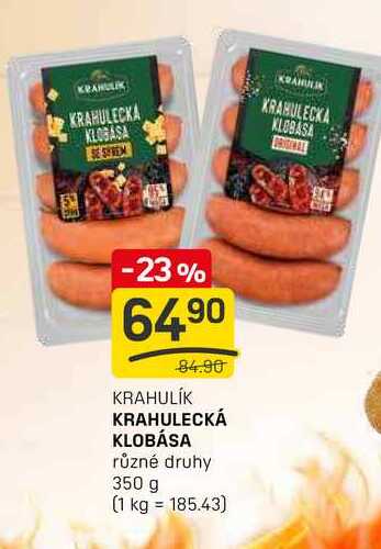 KRAHULECKÁ KLOBÁSA různé druhy 350 g 