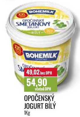 OPOČENSKÝ JOGURT BÍLÝ 1Kg 