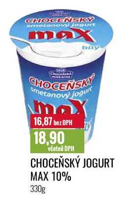 CHOCEŇSKÝ JOGURT MAX 10% 330g 